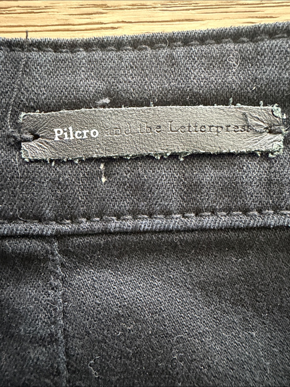 Anthropologie Pilcro Black Wide Leg Pants Size 26 Patch Pockets Stretch Denim - Picture 4 of 7
